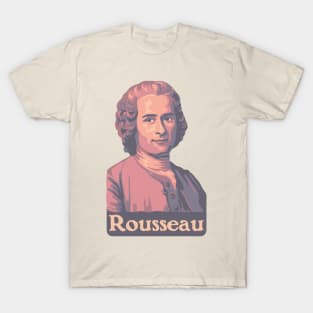 Jean-Jacques Rousseau Portrait in Pink T-Shirt